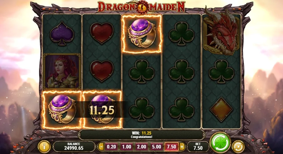 Spin ring symbols winning.